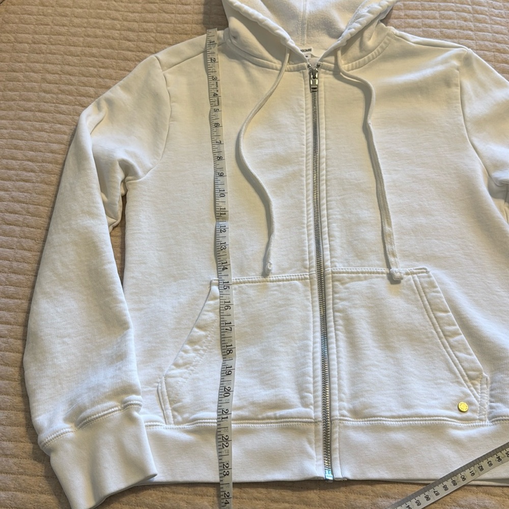Zadig & Voltaire Comfy Rock Gold Studs Zip Up Hoodie White Blanc Medium Like New - Picture 4 of 9